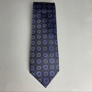 Zionetti Italian Silk Aboriginal Circle Dot Blue